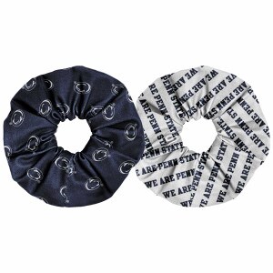 hair scrunchies 2pack navy with Penn State Athletic Logos and white with We Are Penn State